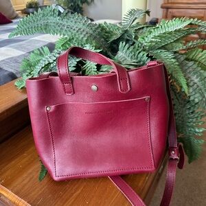 Portland Leather Deep Red Tote Bag